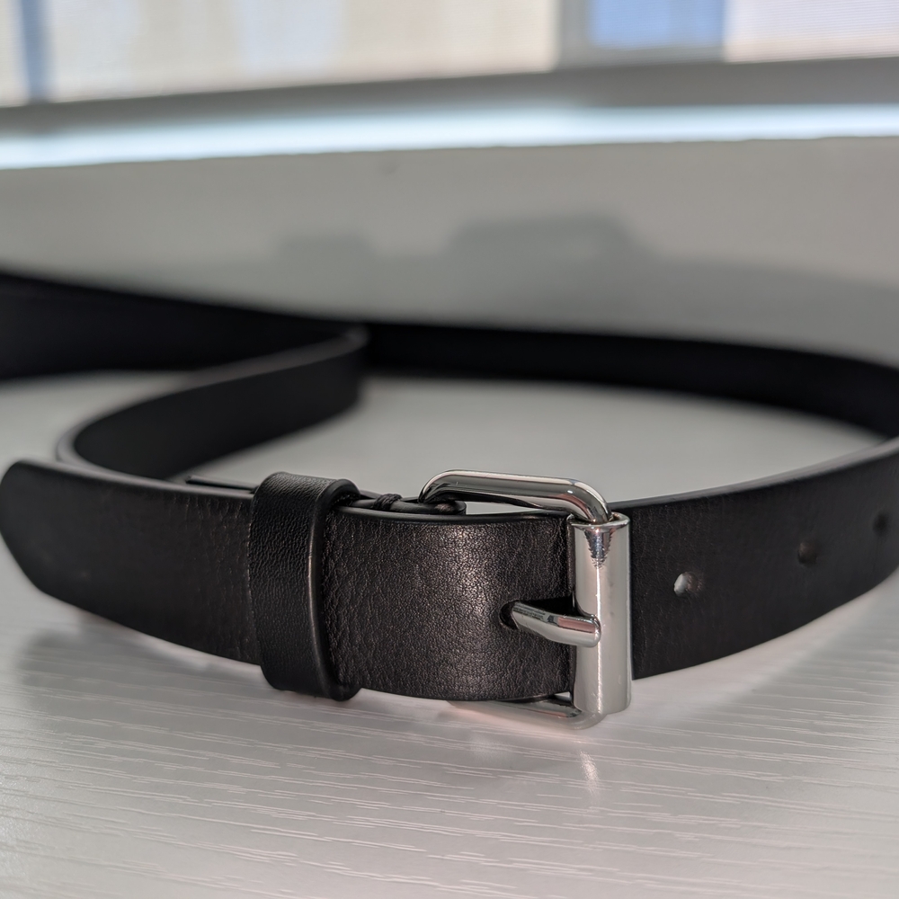 ALLSAINTS Alcor Black Leather Wrap-around Belt with Silver Studs - Picture 2 of 4
